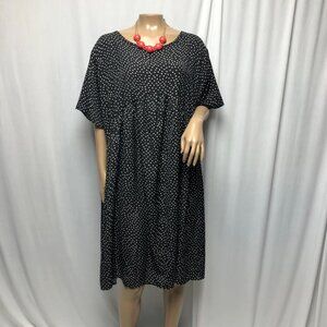 PatPat Polka Dot Black White Dress Womens Size 22W Lightweight Shift